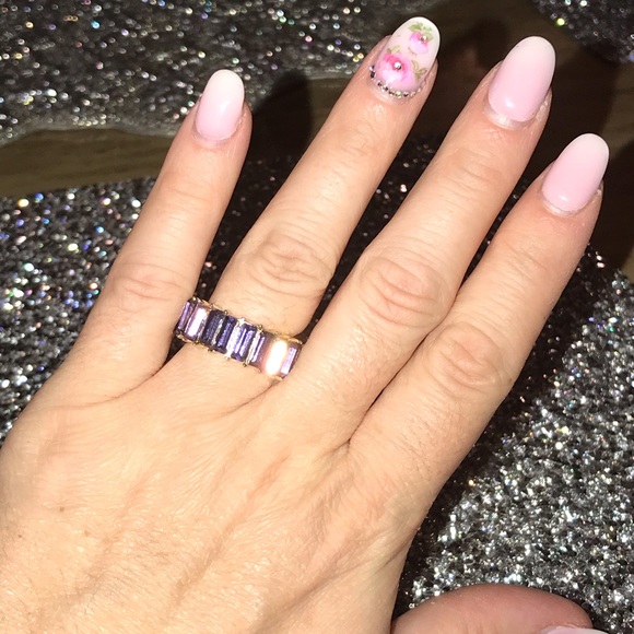 💜LAST ONE!💜 Deep Purple Baguette Stack Ring - Picture 3 of 5